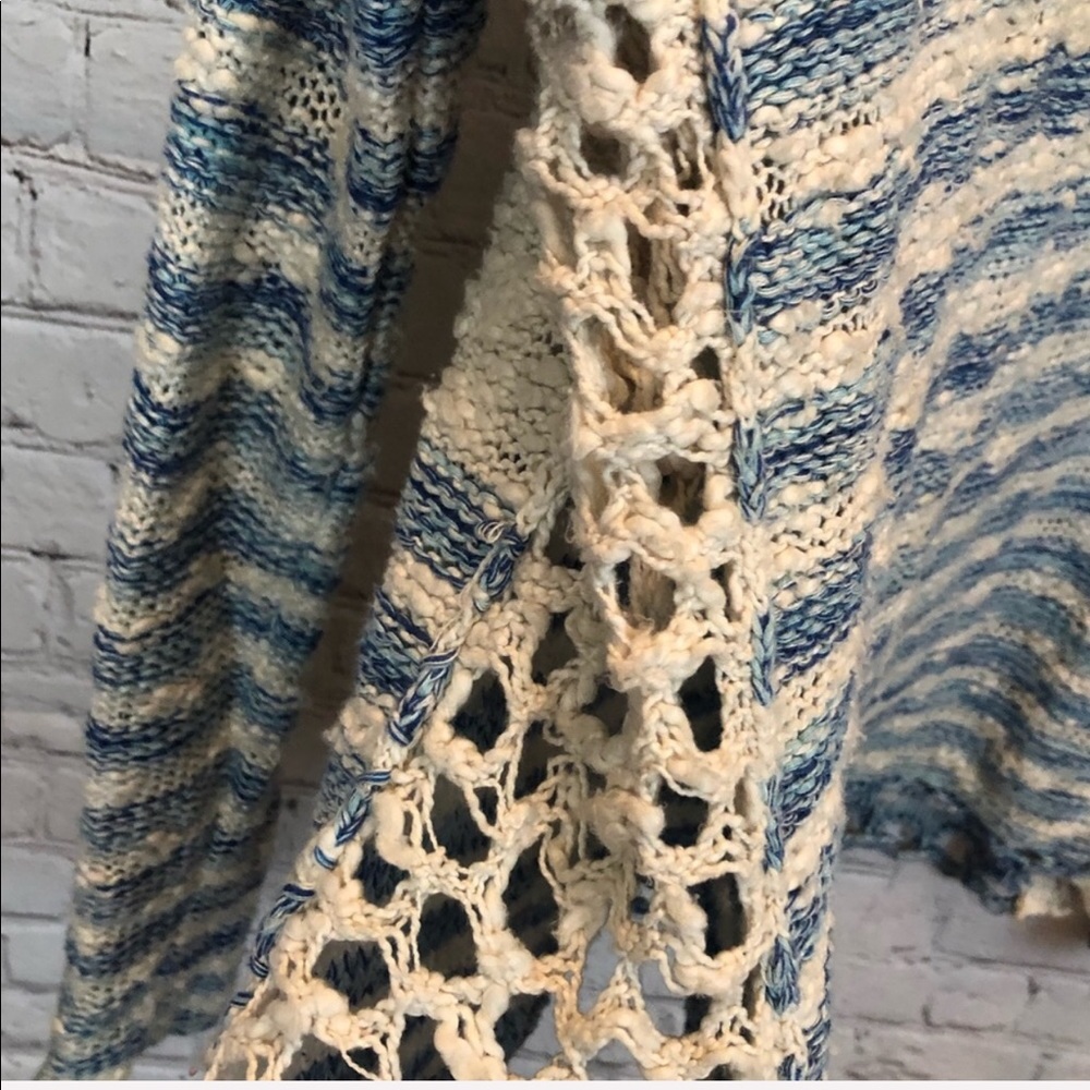 FREE PEOPLE / stripped crochet knit pullover - Picture 4 of 6
